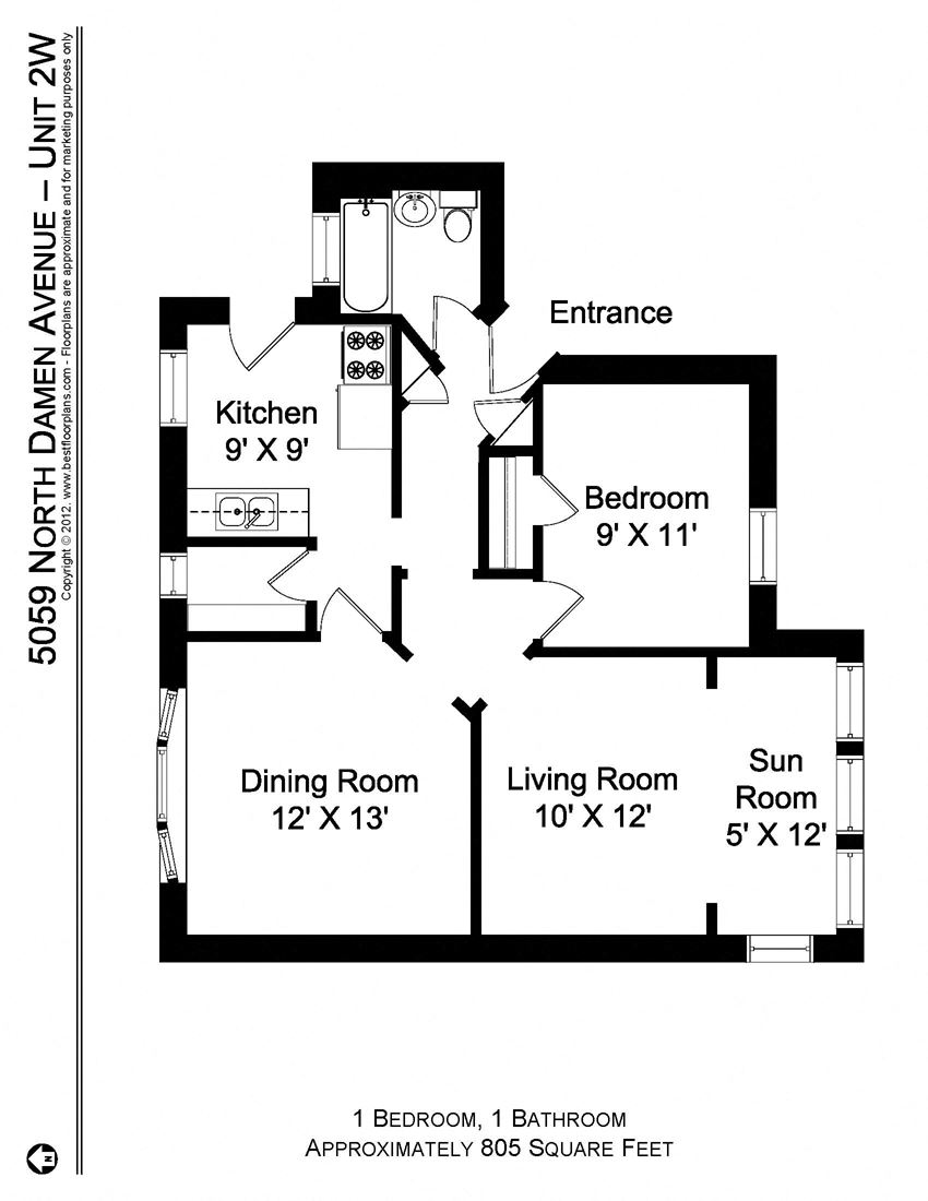 1 Bedroom - 1 Bath
